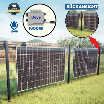 Solarzaun inklusive Zaunset Vertikale Plattenausrichtung