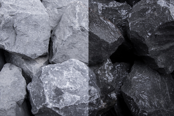 Basalt Stein Steinschlag, 30-60mm trocken und naß